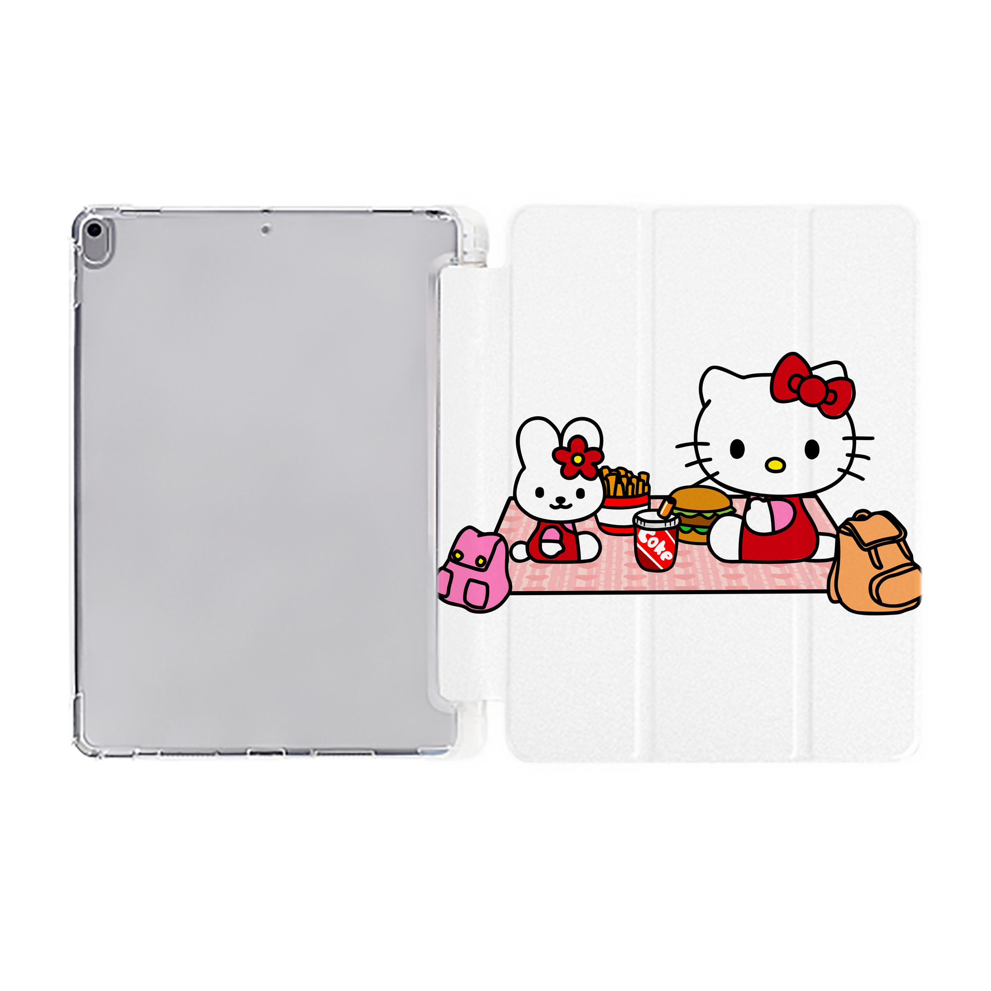（画像用） Hello Kitty ハローキティ IPad ケース ペン収納付き 三つ折りスタンド PUレザー×シリコン 対応機種9.5/10.5/10.9インチ